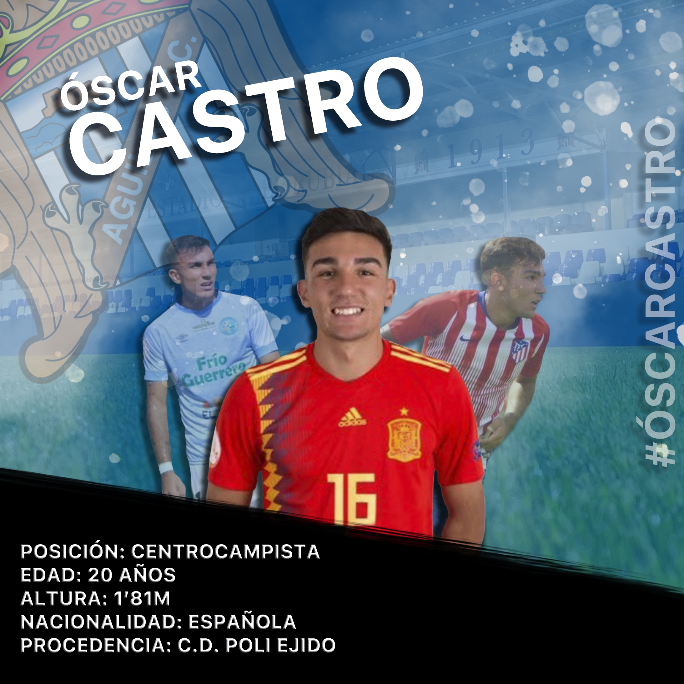 Óscar Castro, un mediocentro para el Águilas.